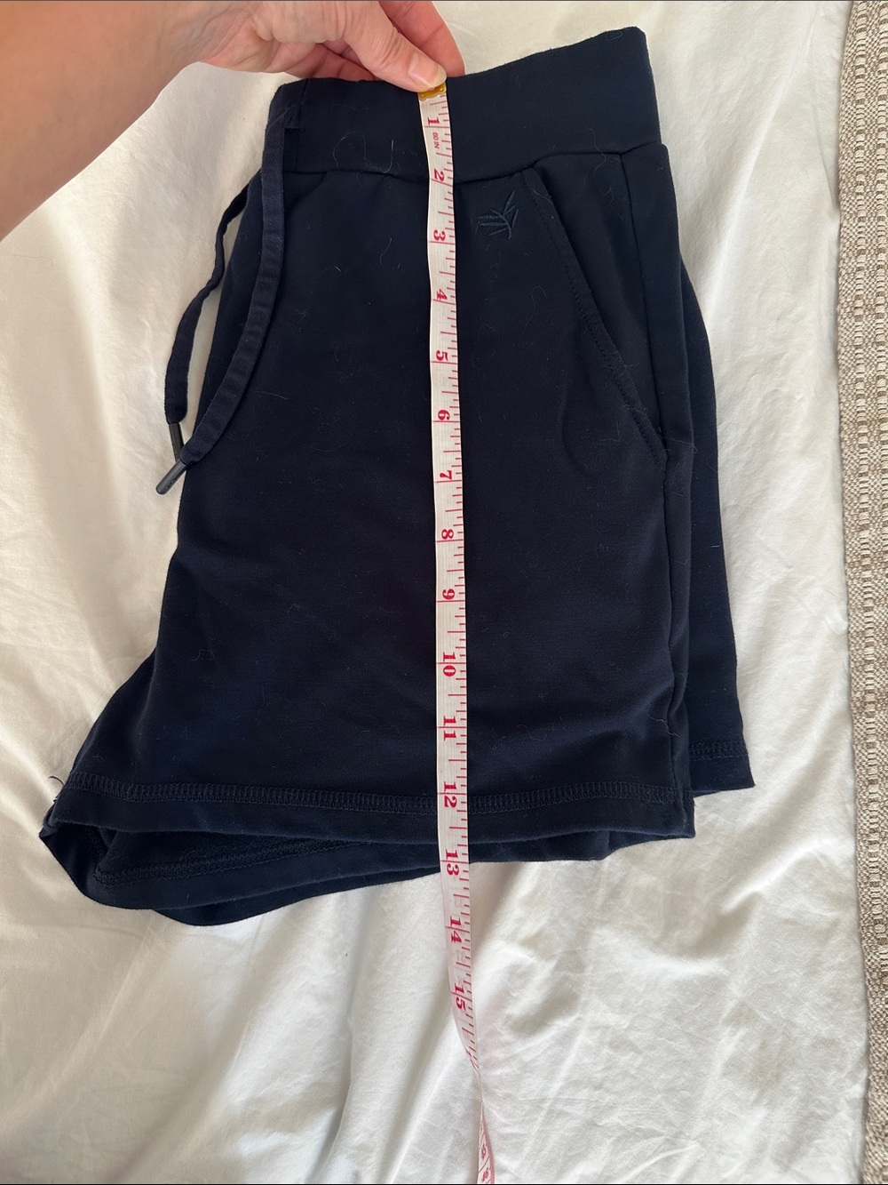 Women's Navy Athletic Drawstring Lounge Shorts - Picture 3 of 4